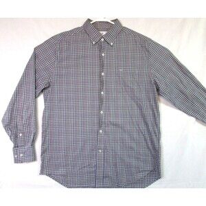 Southern Tide Classic Fit Men's Large Button Down Long Sleeve Check Blue & Pink